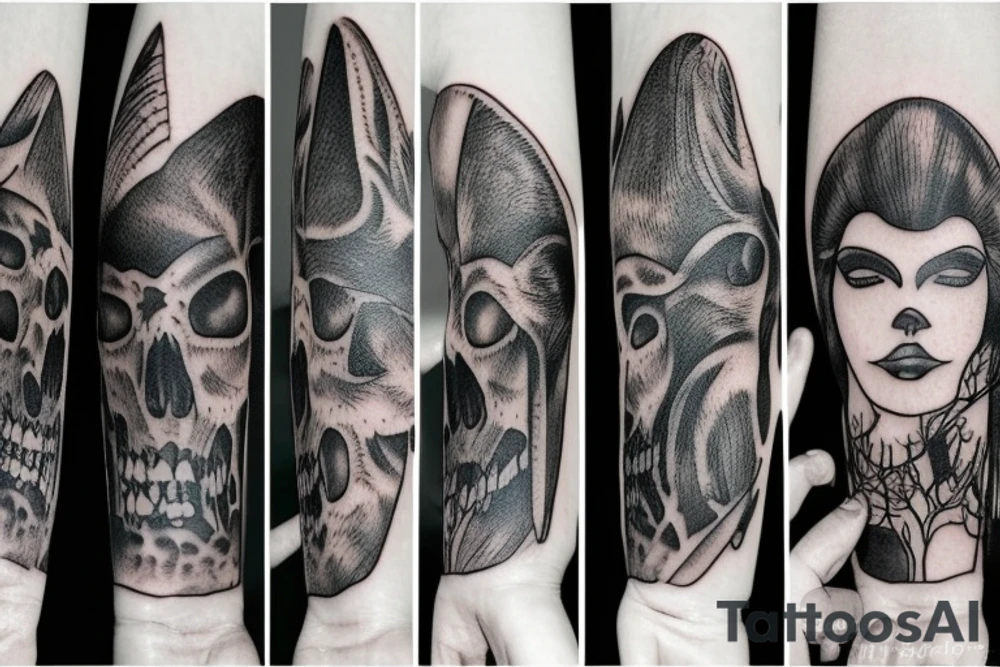 Death vs forest animal tattoo idea