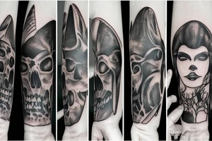 Death vs forest animal tattoo idea