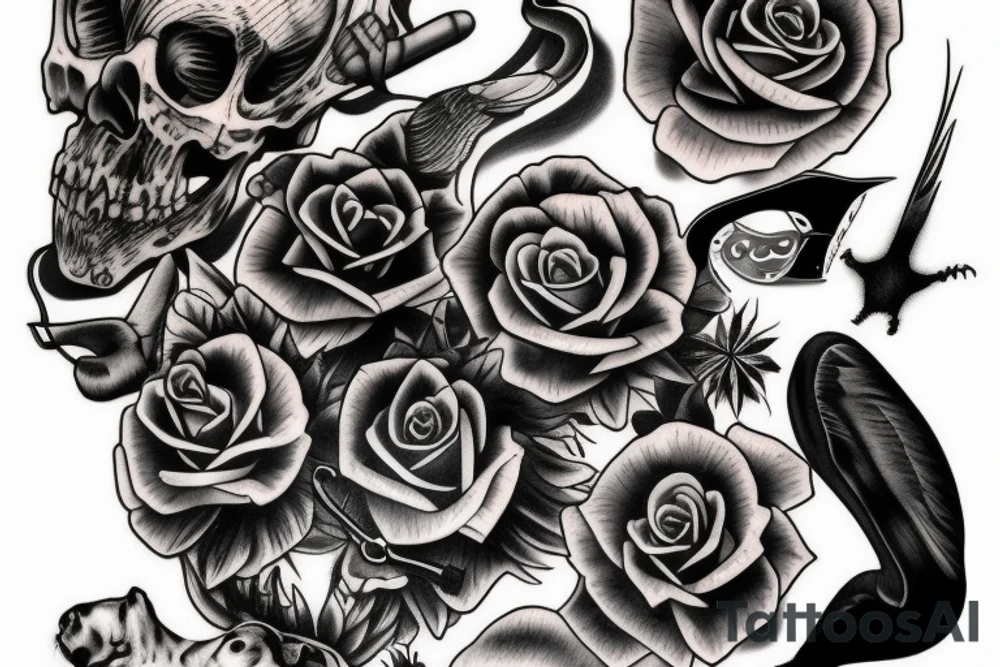 Death vs animal tattoo idea