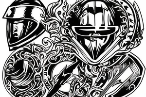 Helmet of spartan warrior tattoo idea