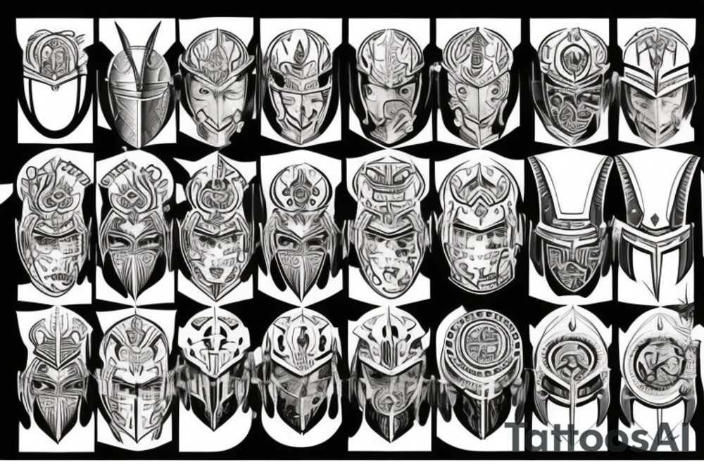 Helmet of spartan warrior tattoo idea