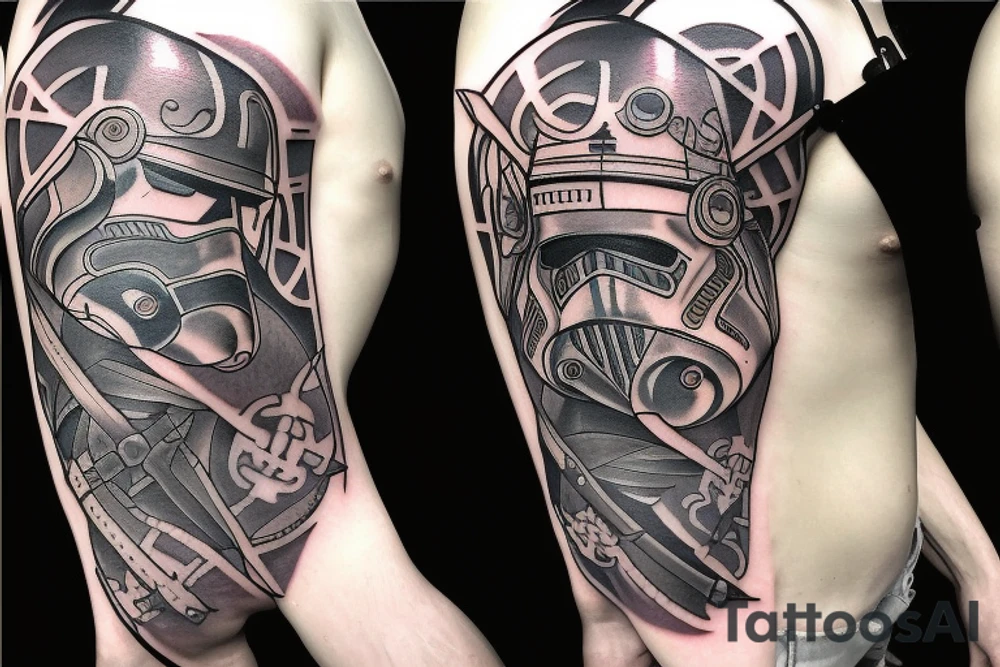 Viking with sword grom star wars tattoo idea
