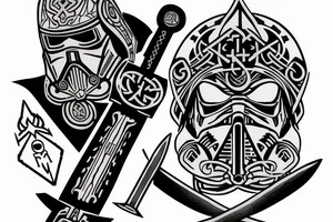 Viking with sword grom star wars tattoo idea