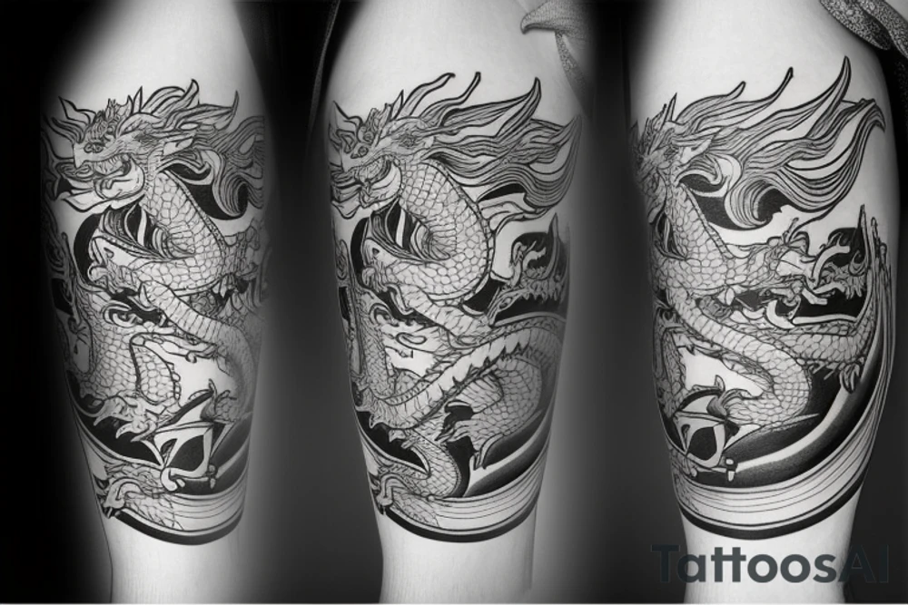 dragon shop sailor anhor stere tattoo idea