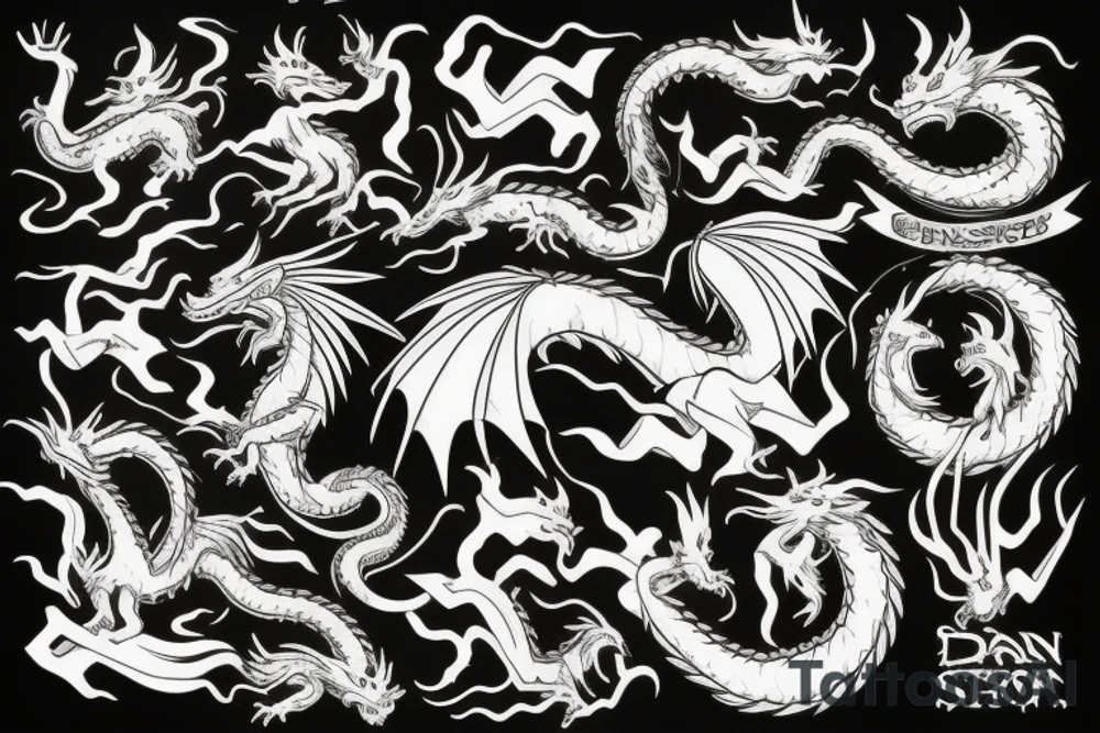 dragon shop sailor anhor stere tattoo idea