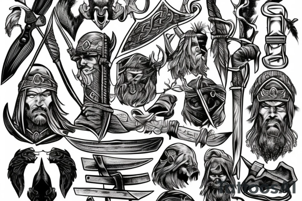 Viking with axe tattoo idea