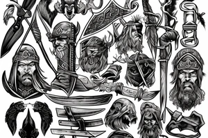 Viking with axe tattoo idea