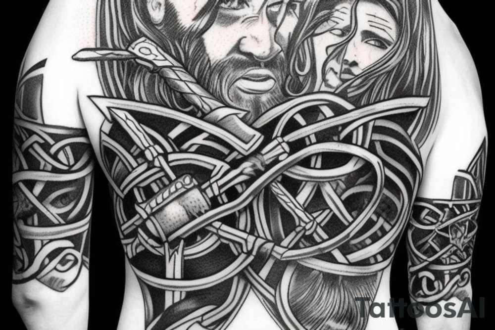 Viking with axe tattoo idea