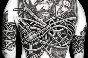 Viking with axe tattoo idea