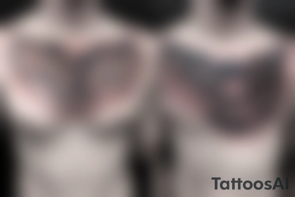 Landing eagle on chest tattoo idea