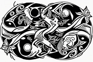 Two dolphins performing ying and yang. tattoo idea