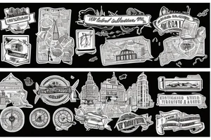 Travel old downtown map tattoo idea