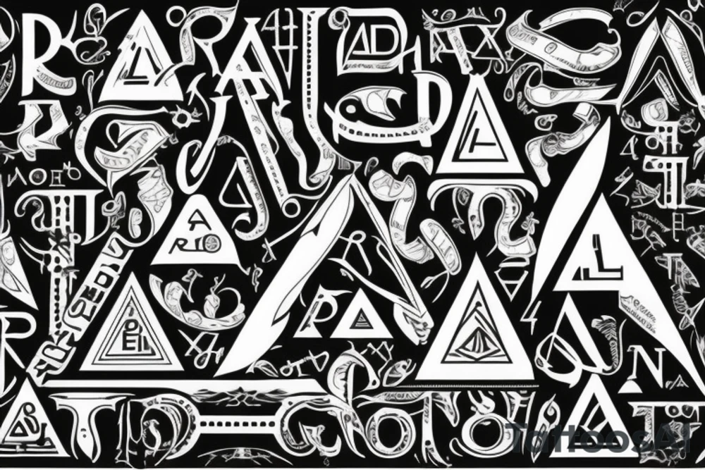Triangle made of letters „N” and „A” tattoo idea