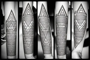 Triangle made of letters „N” and „A” tattoo idea