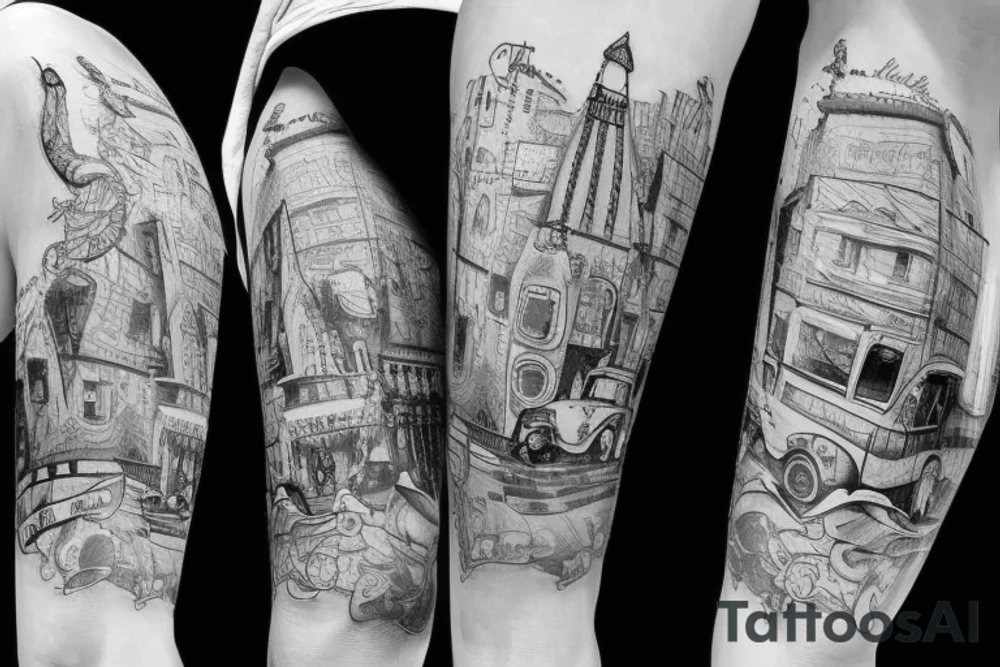 Travel bardów Street in Barcelona tattoo idea