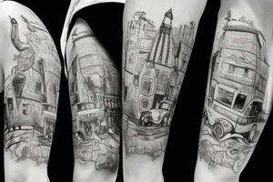 Travel bardów Street in Barcelona tattoo idea