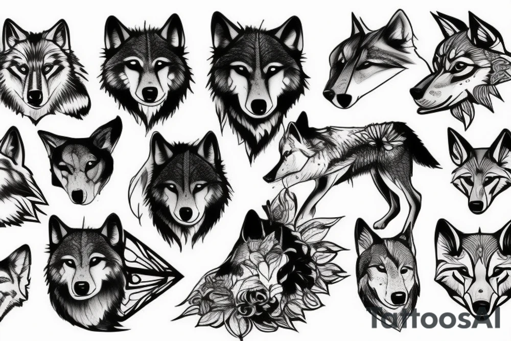 Wolf on hand tattoo idea