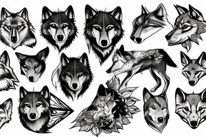 Wolf on hand tattoo idea