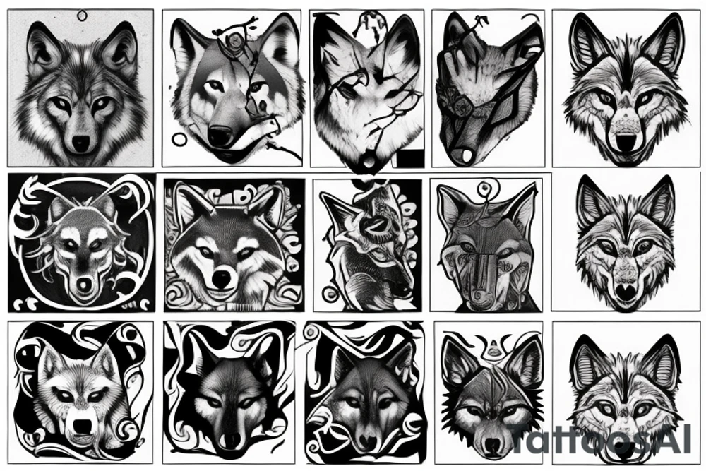 Wolf on hand tattoo idea