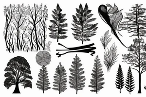 Forest with moim and river tattoo idea