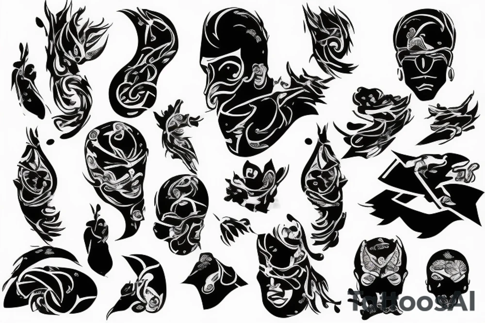 sad, for men, carma tattoo idea