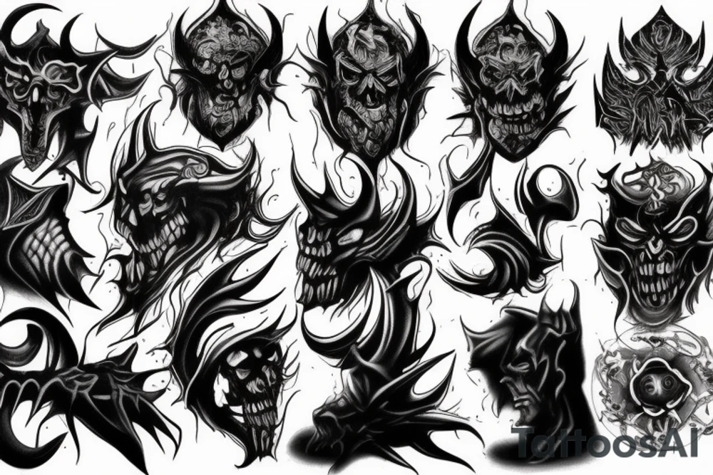 A dark demon tattoo idea