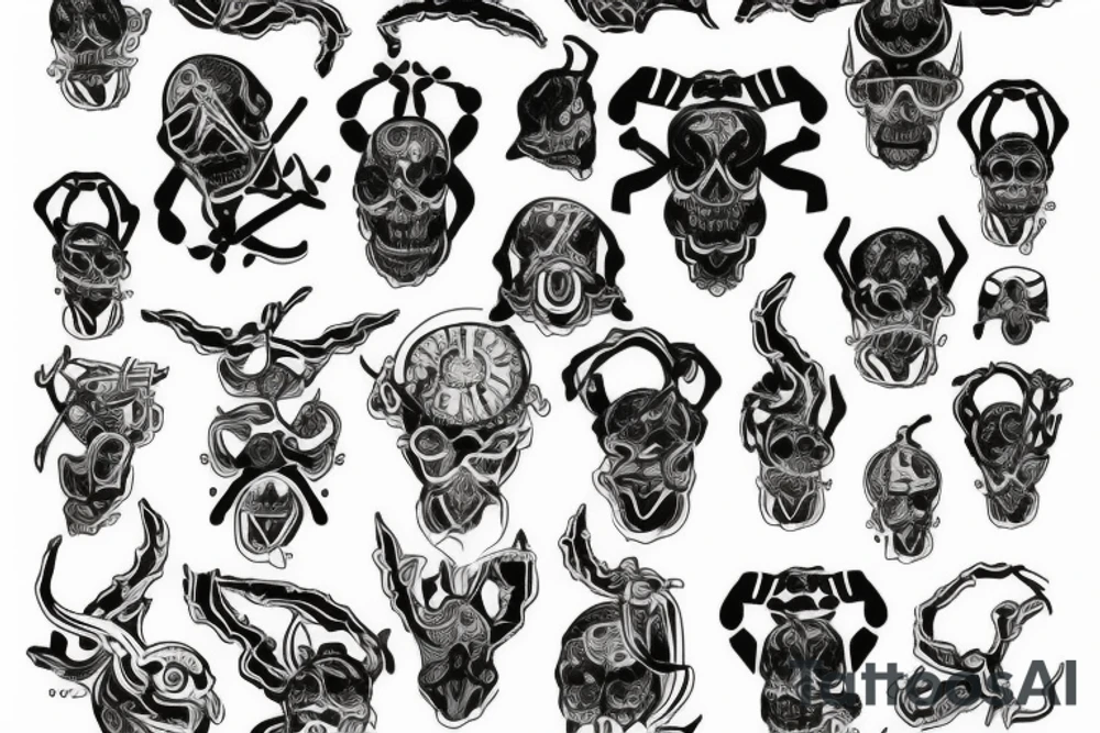 Skorpion na kostce tattoo idea