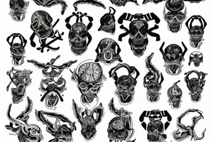 Skorpion na kostce tattoo idea