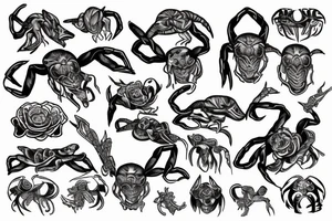 Skorpion na kostce tattoo idea
