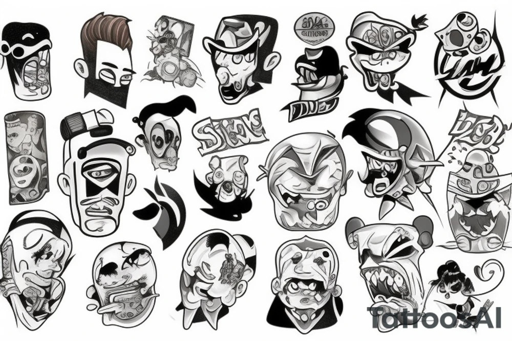 Cartoons tattoo idea
