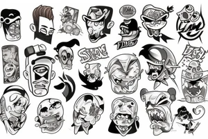 Cartoons tattoo idea