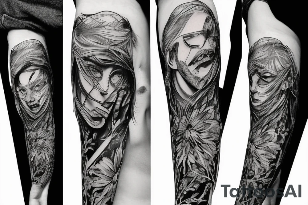 Lew z koroną upływający czas zegar karty hazart tattoo idea