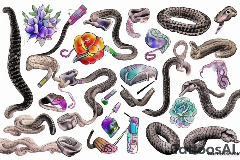 Medical snake tattoo idea