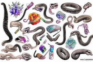 Medical snake tattoo idea