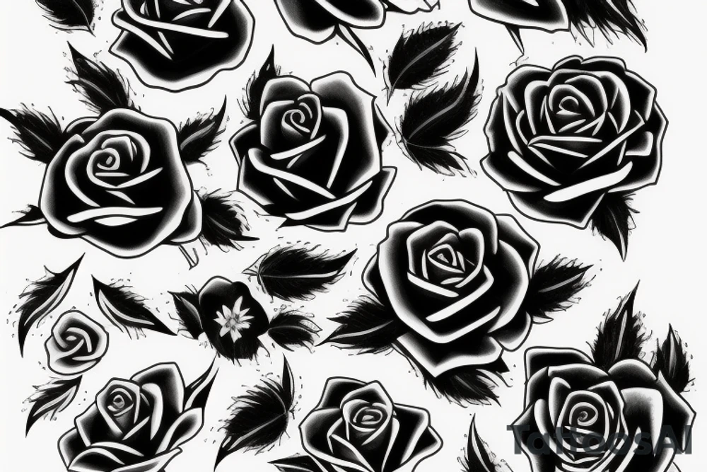 Skul rose tattoo idea