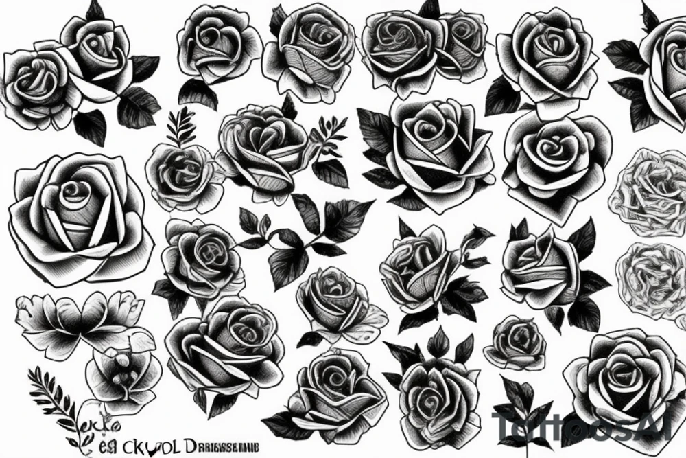 Skul rose tattoo idea