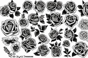 Skul rose tattoo idea