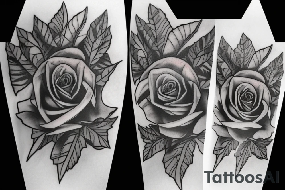 Skul rose tattoo idea