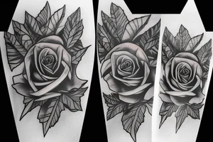 Skul rose tattoo idea