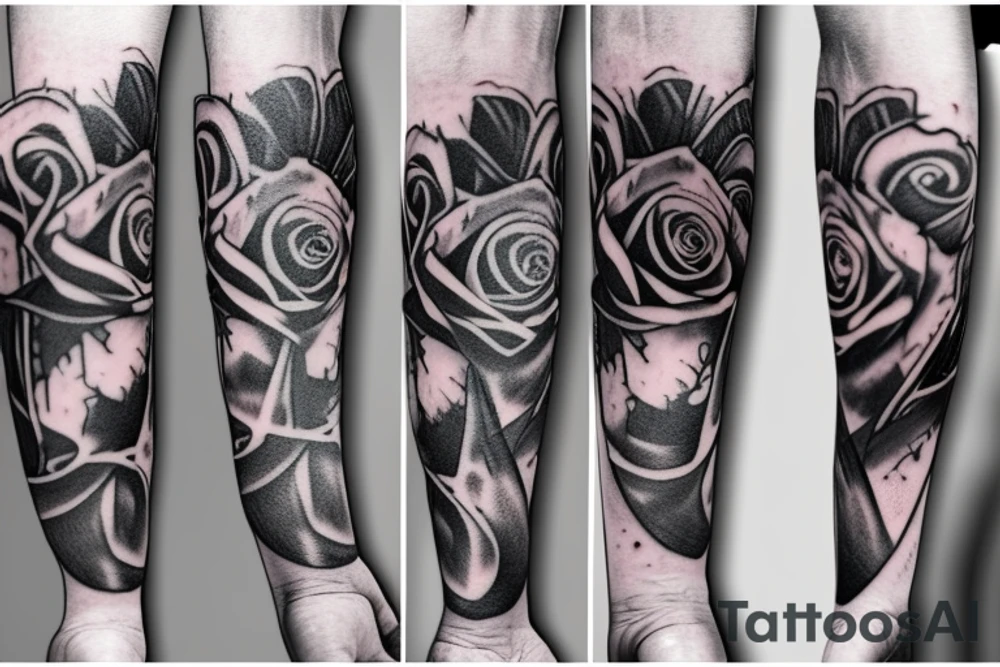 Skul rose tattoo idea