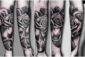 Skul rose tattoo idea