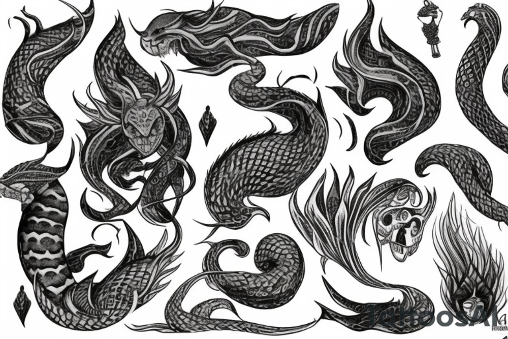 Naga kobieta tattoo idea