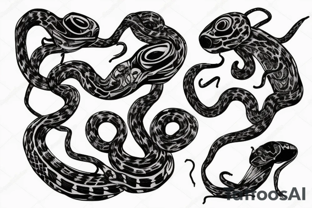 Snake writhing on shoulder tattoo idea