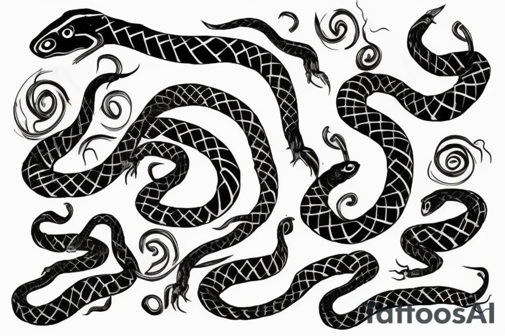 Snake writhing on shoulder tattoo idea