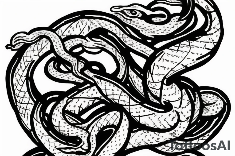 Snake writhing tattoo idea