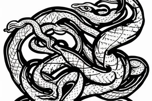 Snake writhing tattoo idea