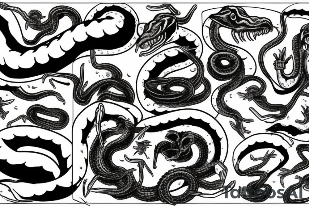 Snake writhing tattoo idea