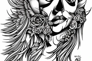 AK-47 angel tattoo idea