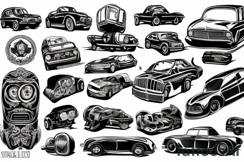 Car, automotive, slavic culture tattoo idea