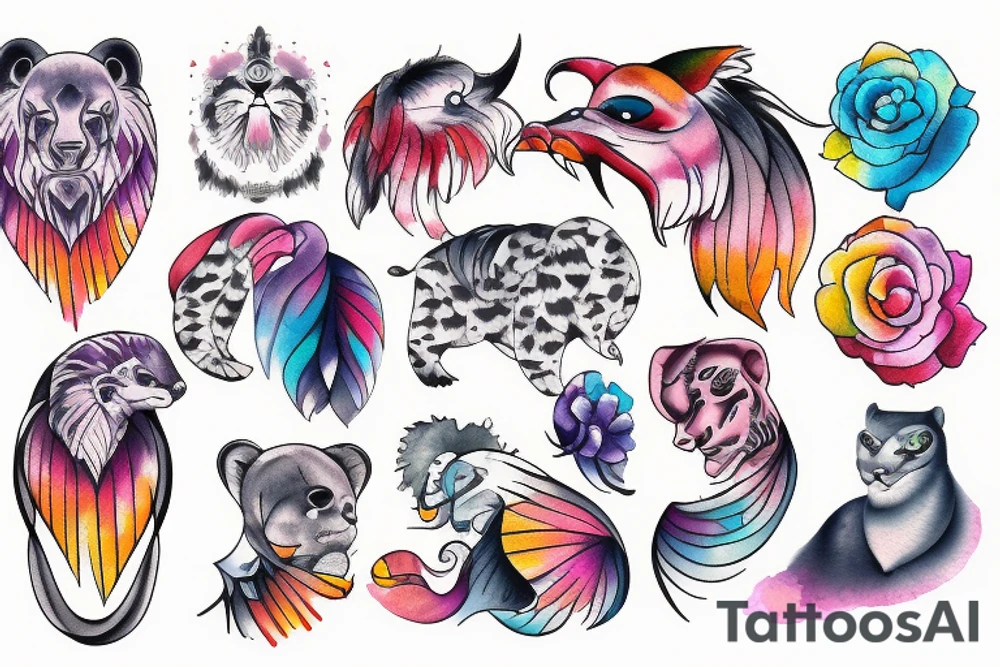 löwe sonnenaufgang tattoo idea